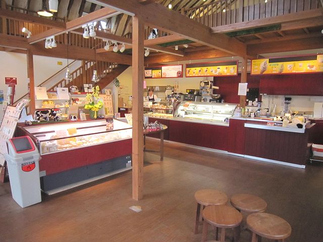 大きな吹抜けが開放的な店内