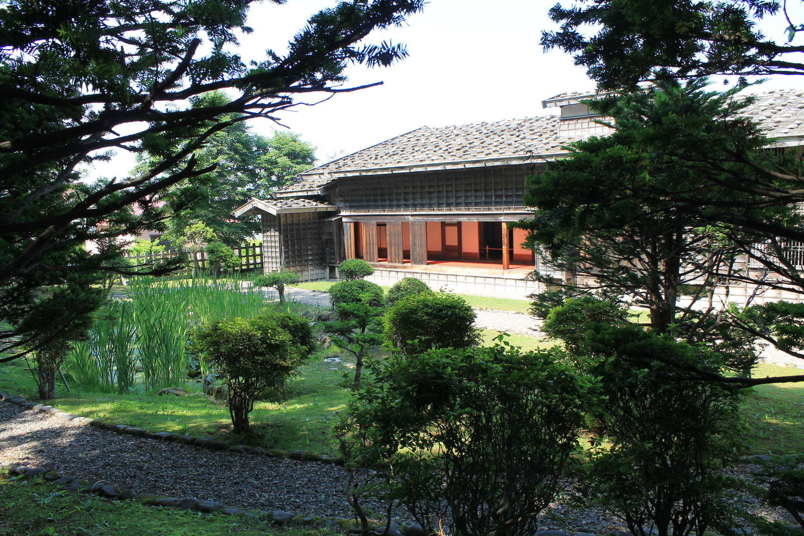 江戸時代のような裏庭の庭園