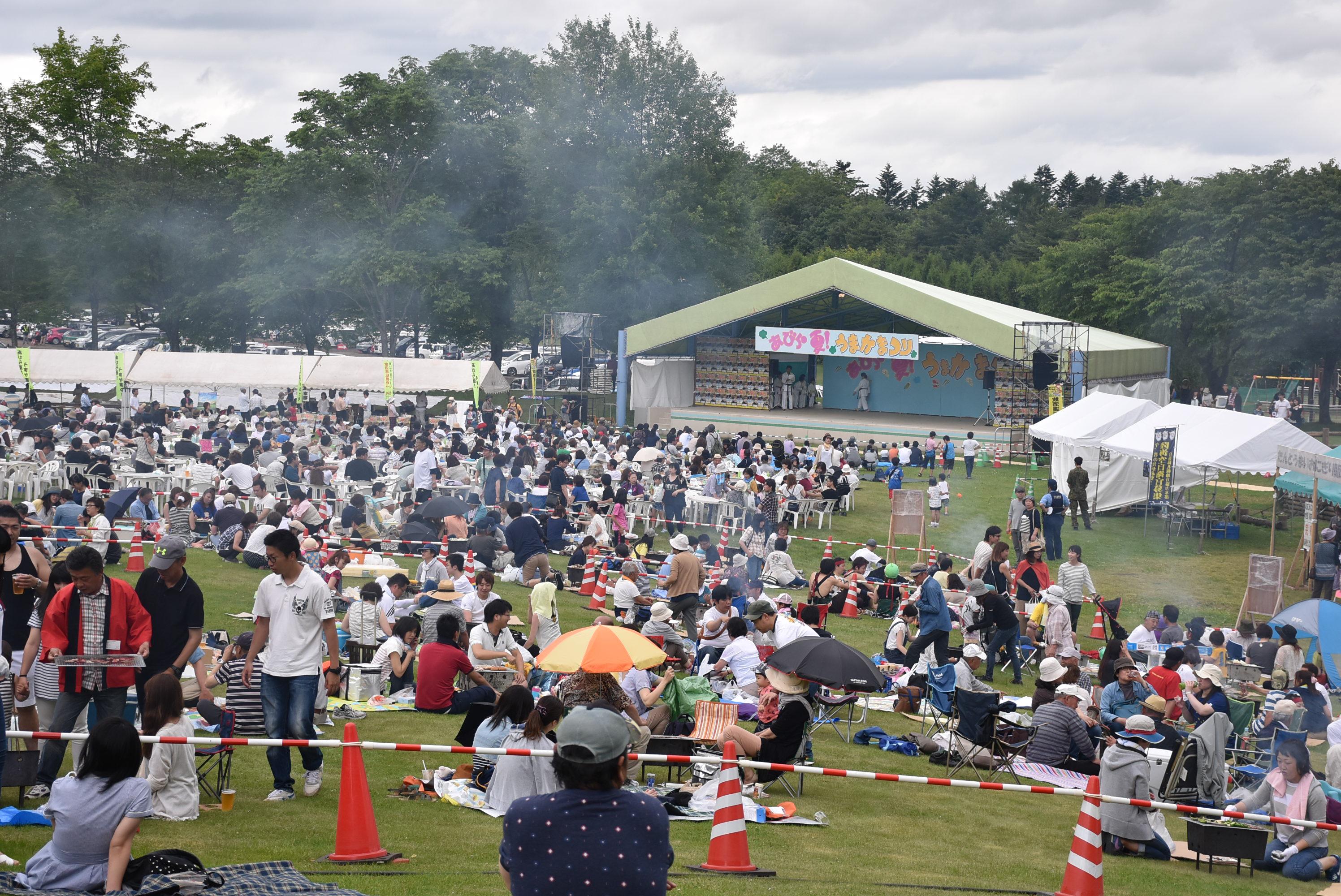 お祭り会場にもなる広大な公園