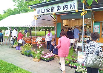街の特産品や野菜、お花を直売